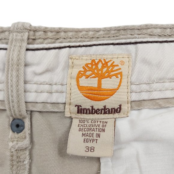 Timberland Cargo Shorts Mens 38 Beige Flat Front High Rise Cotton Outdoor Hiking - Picture 9 of 10